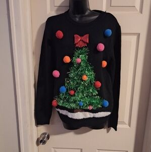 Lavender moon women's Christmas sweater with bell sounds size large